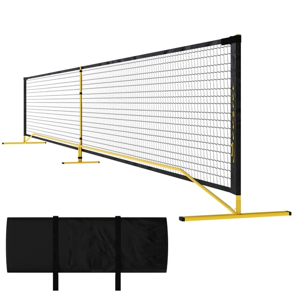 Soozier Filet de Pickleball Portable à Réglage de 22 Pieds avec Sac de Transport, Jaune