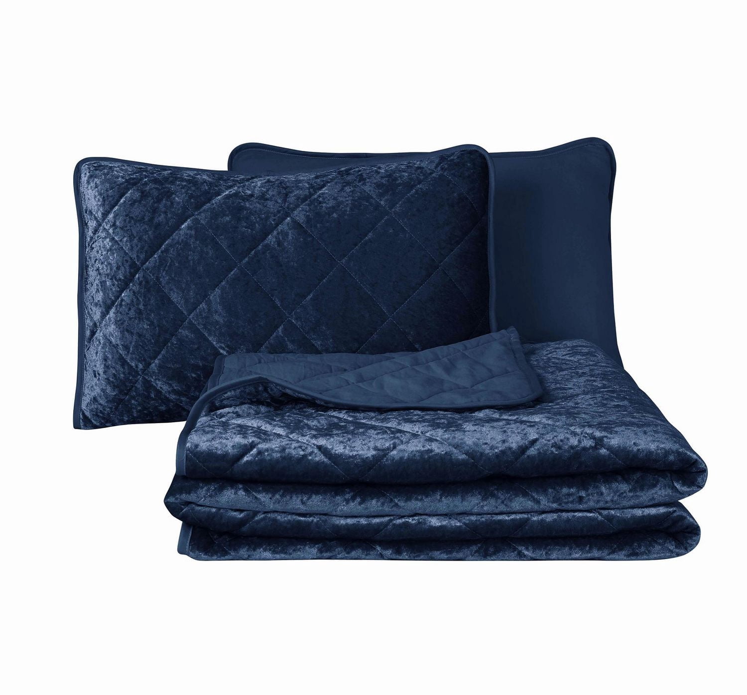 Ensemble de courtepointe en velours à motif de losanges de Swift Home