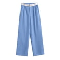 thumbnail image 1 of RKSTN Womns Pants Summer Elastic Waist Color Wide Leg Loose Home Long Pants Lightweight Soft Workout Pants, 1 of 1