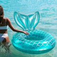 thumbnail image 2 of Mermaid Pool Float, Inflatable Mermaid Swimming Ring Floating Bed Float Pool, Mermaid Tail Tube Flashing Water Party Adult Summer Beach Pool Float_Perfect Gift, 2 of 5