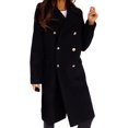 thumbnail image 1 of LinYooLi Women's Notch Lapel Double Breasted Pea Coat Winter Casual Wool Blend Overcoat Long Shacket Jacket, 1 of 5