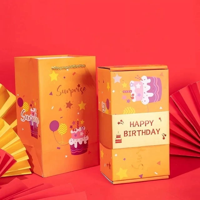Weloille Surprise Gift Box Explosion for Money, Creating the Most Surprising Gift, Unique Folding Bouncing Red Envelope Gift Box Suitable for Women Men Kids, Cash Explosion Gift Box