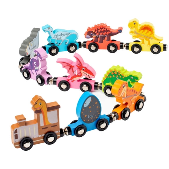 zanvin Jouets d'Intérieur, Ensemble de Jouets Dinosaures Train de Dinosaures Magnétique en Bois pour Tout-Petits de 3 4 5 Ans Jouets Éducatifs d'Apprentissage Cadeaux de Fête à Thème Dinosaure Cadeaux d'Anniversaire pour Garçons Cadeaux d'Anniversaire pour Fille