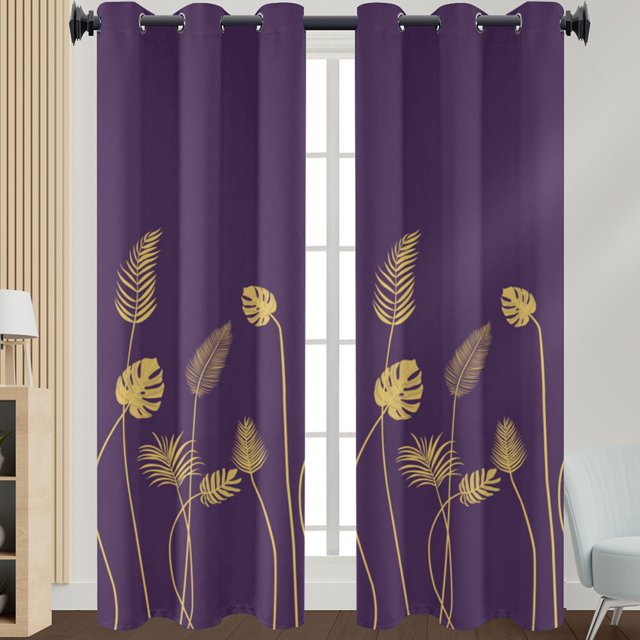 Innerwin Rideaux Semi-Transparents pour Fenêtre à Oeillets Longs Rideaux Filtrant la Lumière Lin de Luxe Texturé Traitements d'Intimité Violet L : 43"x H:85 Pouces