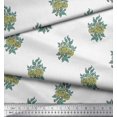 thumbnail image 2 of Soimoi Rayon Fabric Leaves & Floral Block Printed Fabric 1 Yard 56 Inch Wide, 2 of 3