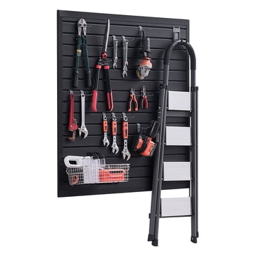 VEVOR 4 x 4 ft Slat Wall Paneling PVC Black Garage Slatwall with Modular Design