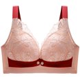thumbnail image 1 of Bigersell Womens Sports Bra Front Snap Closure V-Neck Wire-Free Bra Support Women Womens Bra Bralette Bra Style R-17 Basic Bra Strap Nylon Full-Coverage Bra Feature Everyday Bras Underwear Red M, 1 of 2