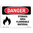 thumbnail image 1 of SignMission OS-DS-A-1014-L-1583 10 x 14 Po Panneau de Danger OSHA - Matériau Inflammable de la Zone de Stockage, 1 of 1