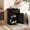 thumbnail image 2 of Costway White Floor Storage Cabinet Bathroom Organizer Cupboard Drawer Shelf Bath Towel Black, 2 of 10