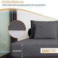 thumbnail image 3 of 600 TC Egyptian Cotton RV King Bed Sheet Set Include's - 15" inch Deep Fitted Sheet | 1 Flat Sheet | 2 Pillowcases | Dark Grey Solid, 3 of 7