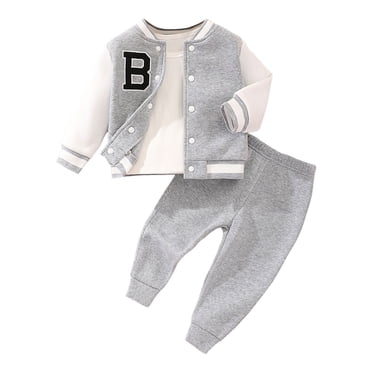 Zshosam Toddler Clothes for Boys Sets Toddler Baby Boy Outfit Sweatshirt and Pants Set 2Pc Fall Clothes Size 9 12 Months,(Grey 9-12 Months)