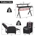 thumbnail image 3 of Costway Gaming Desk & Chair Set 48" Computer Desk & Massage Recliner Chair Black + Pink, 3 of 3