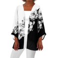 thumbnail image 2 of MesaSe Cardigan pour Femmes Mode Décontractée Rétro Imprimé Léger Longueur Moyenne Veste Cardigan Noir L, 2 of 6
