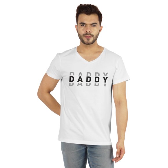Inkmeso Men's Graphic Printed Daddy€ Tshirt For Dad V-Neck Shirt Jersey Tee Shirt