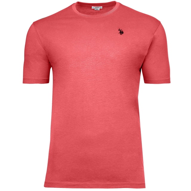 U.S. POLO ASSN. T-shirt pour Homme – jersey Cardé, Col Rond, logo Brodé, Coton Orange