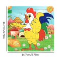 thumbnail image 2 of 5.79in/14.7cm 20pcs/pack Wooden Puzzle Cartoon Animals Car Letter Number Pattern Jigsaw Puzzles Game, Kids Educational Learning Toys For Children, 2 of 5