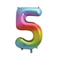 thumbnail image 1 of Rainbow Foil Balloon, Number 5 Shaped, 34", 1 of 2