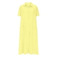 thumbnail image 4 of Ovzne Robes d'Été pour Femmes 2025 Robe de Plage Robe Décontractée pour Femme à Manches Courtes avec Poches Long Cardigan Robe Chemise Multicolore Robe d'Été à Manches Courtes Liquidation, 4 of 6