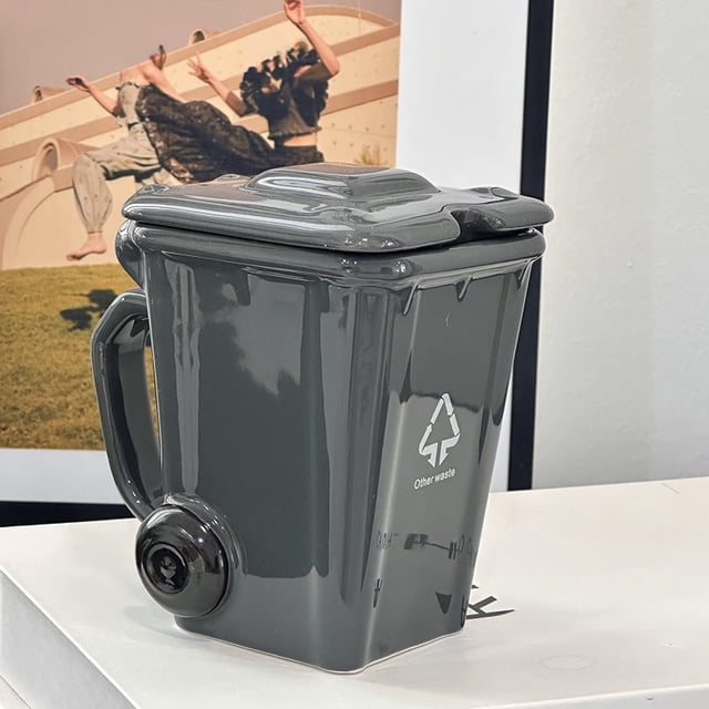 PRETXORVE Ceramic Cup Styling Cup Ceramic Bin Cup Recycling Bin Cup-dimensional Daily Use Cup Protection Styling Peculiar Cups
