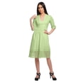 thumbnail image 4 of Moomaya Robe Midi Décontractée Unie pour Femmes à Manches Courtes Tenue d'Été Vêtements, 4 of 6