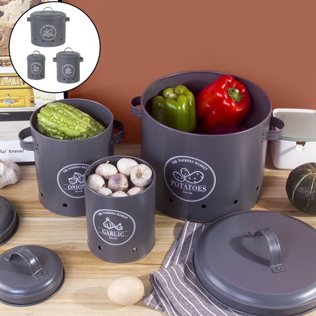 Onion Kitchen Food Crisper Vegetable & Kitchen food container Fruit Saver Container Fresh Storage Grey
