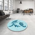 thumbnail image 4 of Ahgly Company Tapis d'Intérieur Rectangulaire Transitionnel Bleu Électrique Lavable à la Machine, 2 Pieds x 4 Pieds, 4 of 7