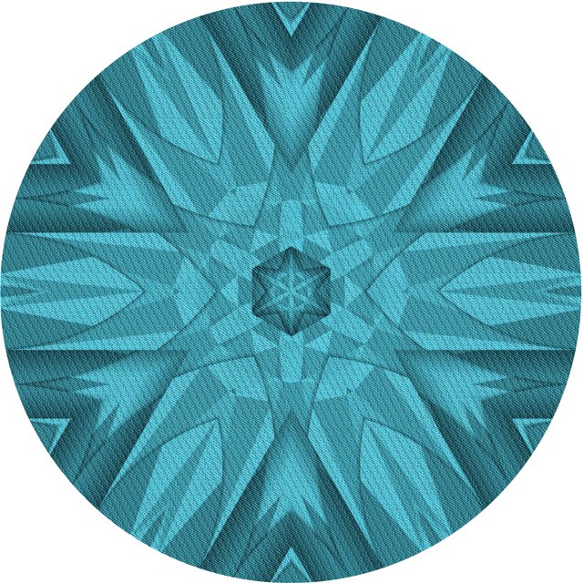 Ahgly Company Tapis Rond Lavable en Machine Intérieur Transitionnel Vert Cyan Foncé, 8 Pieds Rond