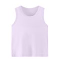 thumbnail image 1 of SROBPTY T-Shirts Garçons Filles, T-Shirt de Base Respirant Confortable Décontracté d'Été à Col Rond Uni pour Enfants Violet 2 Ans, 1 of 5