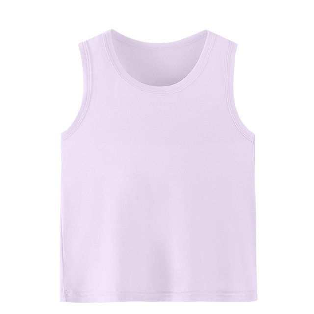 SROBPTY T-Shirts Garçons Filles, T-Shirt de Base Respirant Confortable Décontracté d'Été à Col Rond Uni pour Enfants Violet 7 Ans