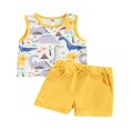 thumbnail image 1 of MesaSe Ensemble d'Été Garçon Imprimé Dinosaure Sans Manches Col Hauts Shorts, 1 of 6