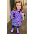 thumbnail image 4 of Kids Toddler Girls Floral Hoodie Waterproof Windproof Raincoat Hooded Jacket, 4 of 8