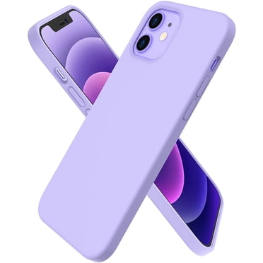 SuperShield Compatible avec iPhone 12 Case 6.1 et iPhone 12 Étui, Étui Mince en Silicone Liquide à 3 Couches Entièrement Couvrant en Gel Souple en Caoutchouc Case 6.1 Pouces - Violet