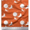 thumbnail image 1 of Soimoi Moss Georgette Fabric Bamboo Tree,Moon & Stork Bird Print Fabric by Yard 42 Inch Wide, 1 of 3