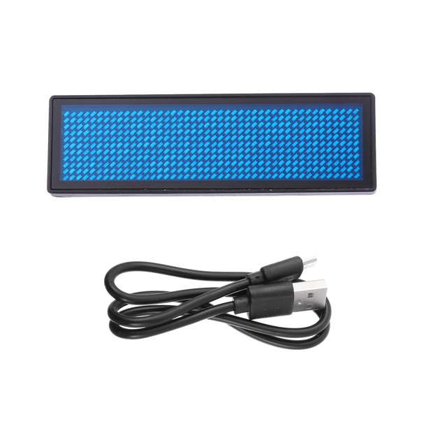 Luxshiny Affichage LED Broche Étiquette Nom LED Rechargeable Bleu PVC 1 Ensemble pour Salon Professionnel