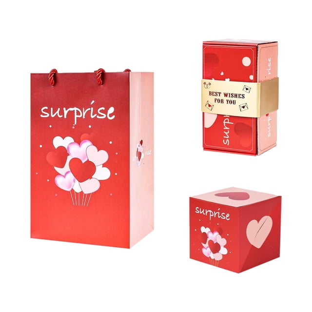A Valentine'S Day Surprise Pop-Up Box, Heart Theme Gift Box For Proposal And Anniversary, Romantic Present