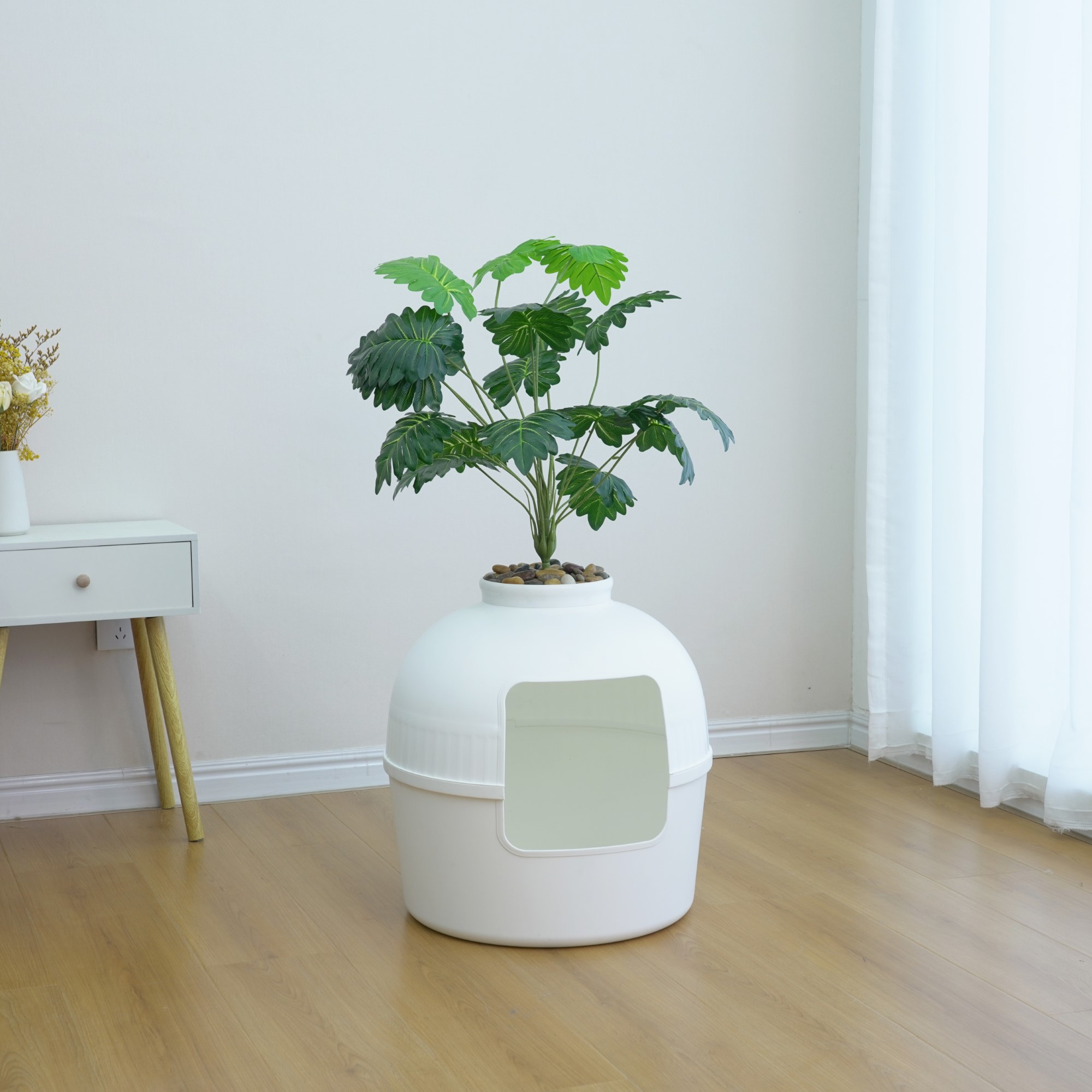 Home4Cat Boîte à litière pour chat cachée sous plante