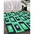 thumbnail image 3 of Ahgly Company Machine Washable Indoor Rectangle Transitional Deep Teal Green Area Rugs, 7' x 9', 3 of 7