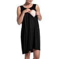 thumbnail image 4 of Robe pour Femmes, Robe d'Allaitement à Manches Courtes et Col Rond pour l'Accouchement, Rayonne Spandex Respirante, Nuisette Trapèze, 4 of 7