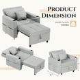 thumbnail image 3 of AECOJOY Fauteuil Convertible 3 en 1: Canapé-Lit et Futon avec Dossier Réglable et 2 Coussins - Gris Pâle, 3 of 10