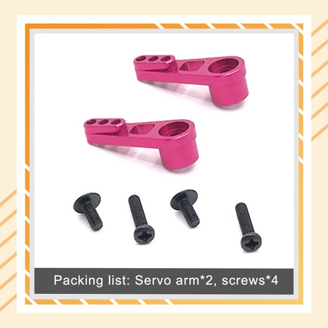serony 2 Pièces RC Voiture Servo Bras Modèle Véhicule Métal Direction Bras Réparation Pièces de Rechange pour WL Jouet A949 Rose