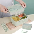 thumbnail image 4 of SuoKom Adult Lunch Box, 1000 Ml 3-Compartment Bento Lunch Box for Kids, Lunch Containers for Adults Come with Chopsticks and Spoons, Leak Proof, Microwaveable Feature, 4 of 6