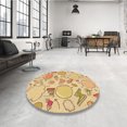 thumbnail image 4 of Ahgly Company Tapis d'Intérieur Rond Lavable en Machine Orange Transitionnel, 3 Pieds Rond, 4 of 7