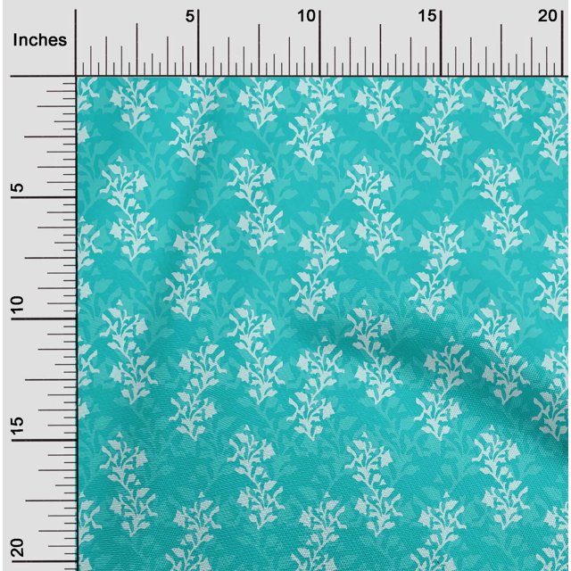 oneOone Cotton Flex Fabric Leaves & Floral Block Decor Fabric Printed BTY 40 Inch Wide