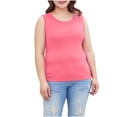 thumbnail image 2 of LOVZFMLL Tank Tops for Women's Solid Color Plus Size Camisole Thin Increased Elasticity Base Shirt Round Neck Tank, 2 of 4