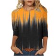 thumbnail image 1 of Hauts pour Femmes Décontractés Imprimés à Col Rond T-Shirt à Manches 3/4 Haut Ample, Hauts à Manches 3/4 pour Femmes, Hauts Décontractés pour Femmes, T-Shirts pour Femmes, 1 of 5