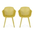 thumbnail image 1 of Christopher Knight Home Davina Chaise de Salle à Manger d'Extérieur (Ensemble de 2), Jaune, 1 of 9