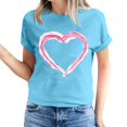 thumbnail image 2 of Pisexur T-shirt de la Saint-Valentin Haut T-shirt de la Saint-Valentin pour Femme Amour Imprimé T-shirt à Manches Courtes Haut à Manches Courtes Col Rond Haut/chemise, 2 of 5