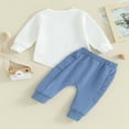thumbnail image 3 of Toddler Boys 2PCS Pants Sets Solid Color Long Sleeve Sweatshirt and Drawstring Pants Sets 6-12 Months, 3 of 8