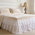 thumbnail image 4 of MTBLYS Jupe de Lit Plissée Élastique Design Antidérapant Polyester Infroissable 153X203Cm Style Hôtel Usage Maison Hôtel, 4 of 6