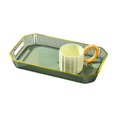 thumbnail image 1 of Tray with Hollow Handle Thicken Stackable Light Luxury Inlaid Golden-rimmed Tray for Kitchen, 1 of 8